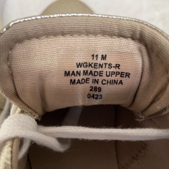 Casual/Formal? Women's Guess Brand Gold Sneaker White Laces Quilted Size 11M - Picture 13 of 14